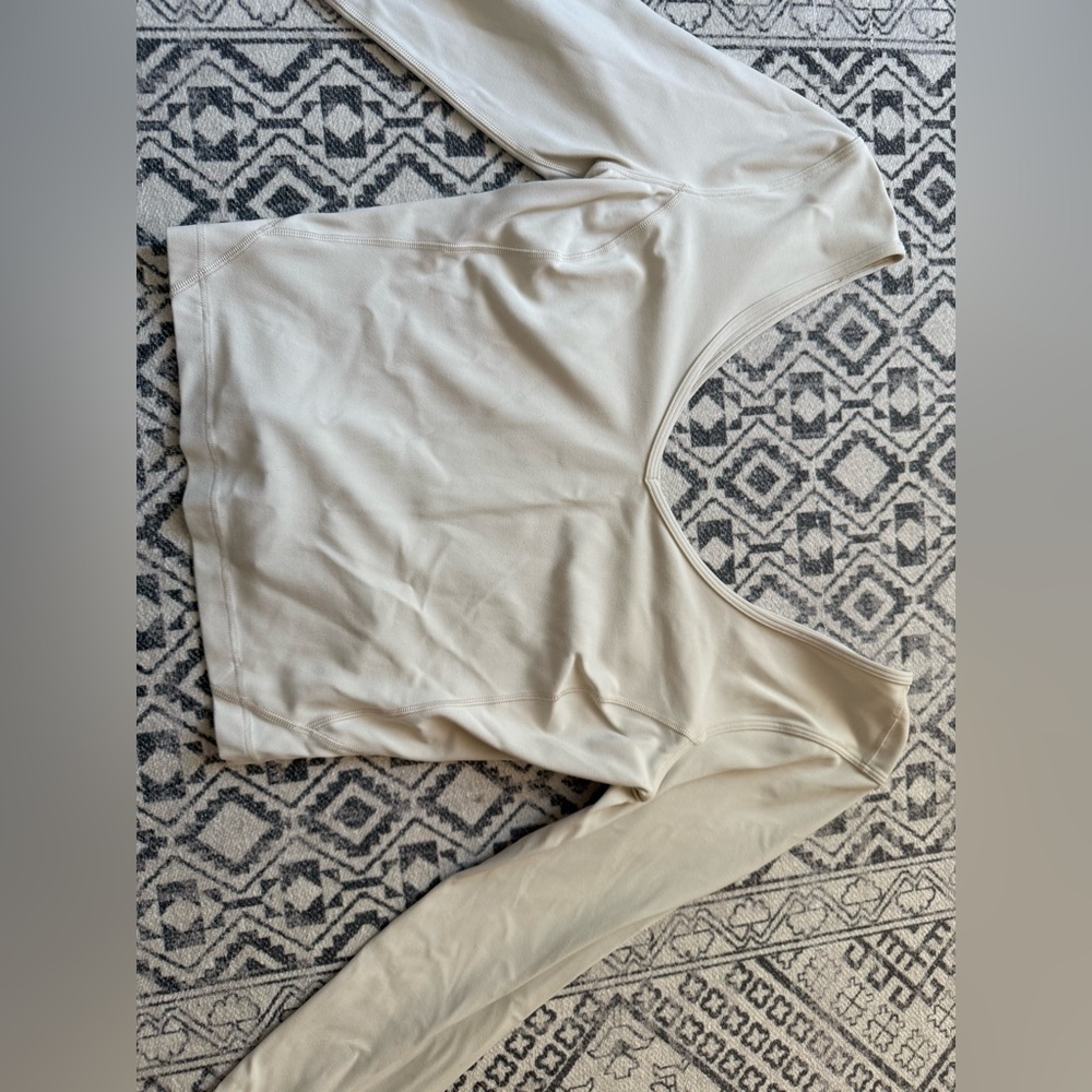 lululemon athletica Beige Long Sleeve Crop Top